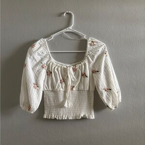 Floral White Women's Top